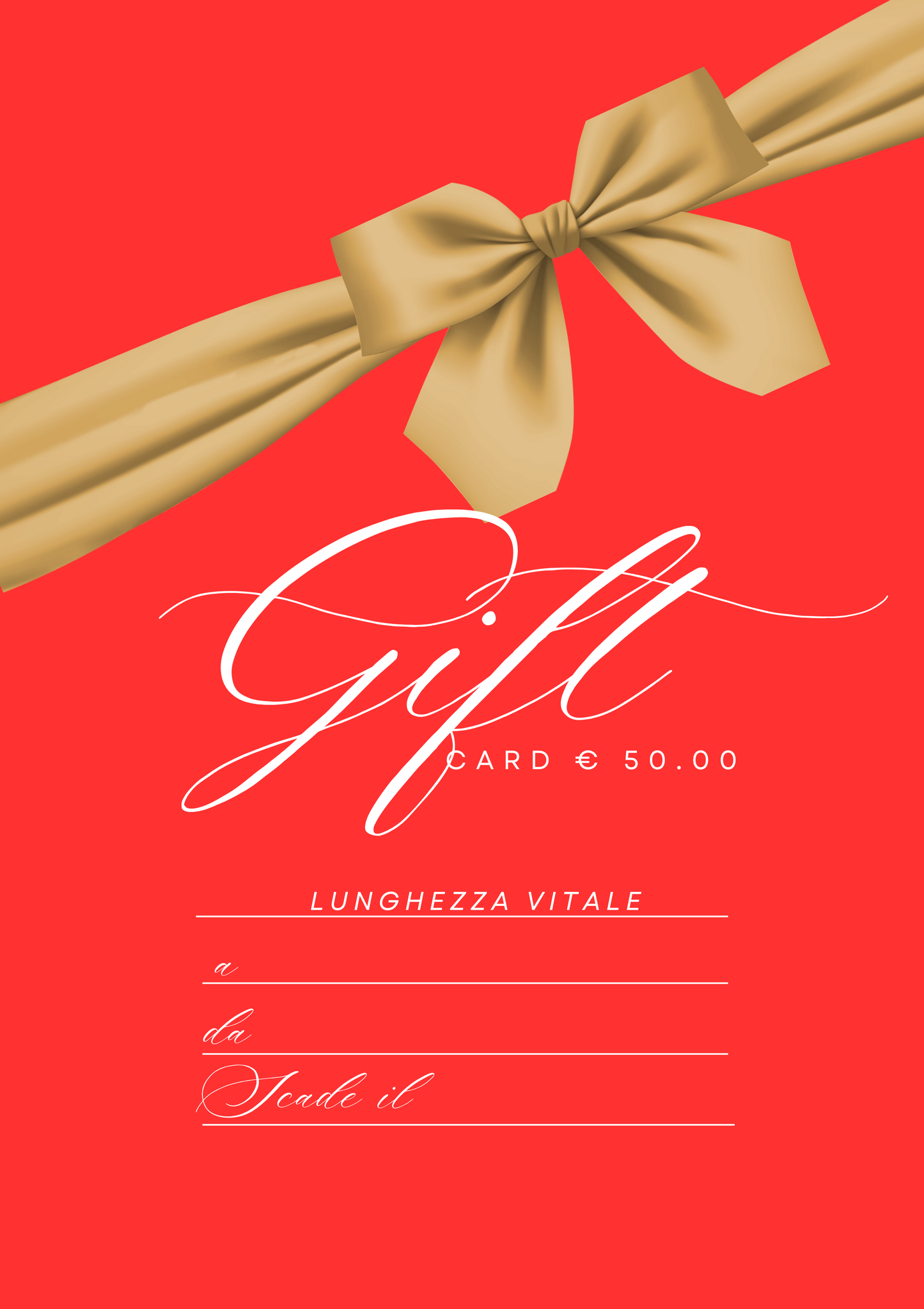 SAN VALENTINO CARD € 50 + 50,00 ricarica Lunghezza Vitale